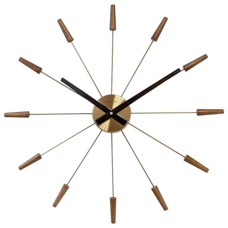 NeXtime Stainless Steel Plug-Inn Wall Clock 58cm (Brown)