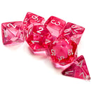 Chessex Translucent Polyhedral Dice Set 7pcs (Pink/White)