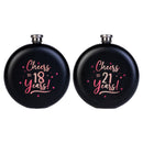 Rose Gold Birthday Round Flask