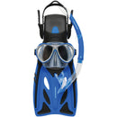 Crystal Junior Silicone Mask, Snorkel & Fin Set (Dark Blue)