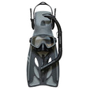Raven Junior Silicone Mask, Snorkel & Fin Set (Black)