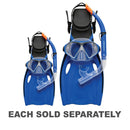 Mission Adult Silitex Mask, Snorkel & Fin Set (Blue)