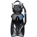 Infinity Adult Dry Silicone Mask, Snorkel & Fin Set (Black)