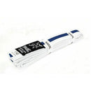 Yamasaki White Martial Arts Belts with Blue Stripe