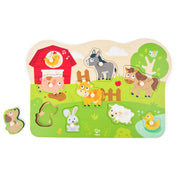Hape Farm Animals Peg Puzzle