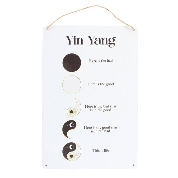 Yin Yang Hanging Metal Sign 30cm