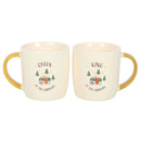 Camping King and Queen Ceramic Couples Mug Set