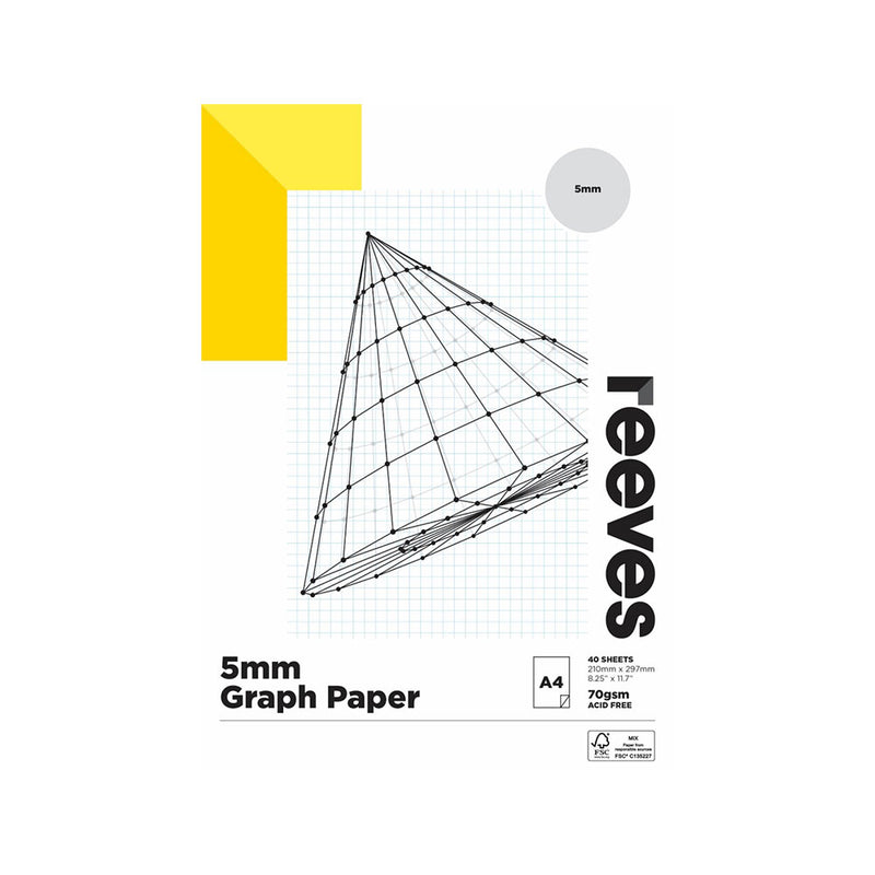 Reeves 70 gsm 5 mm: n kuvaajapaperi (40 arkkia)