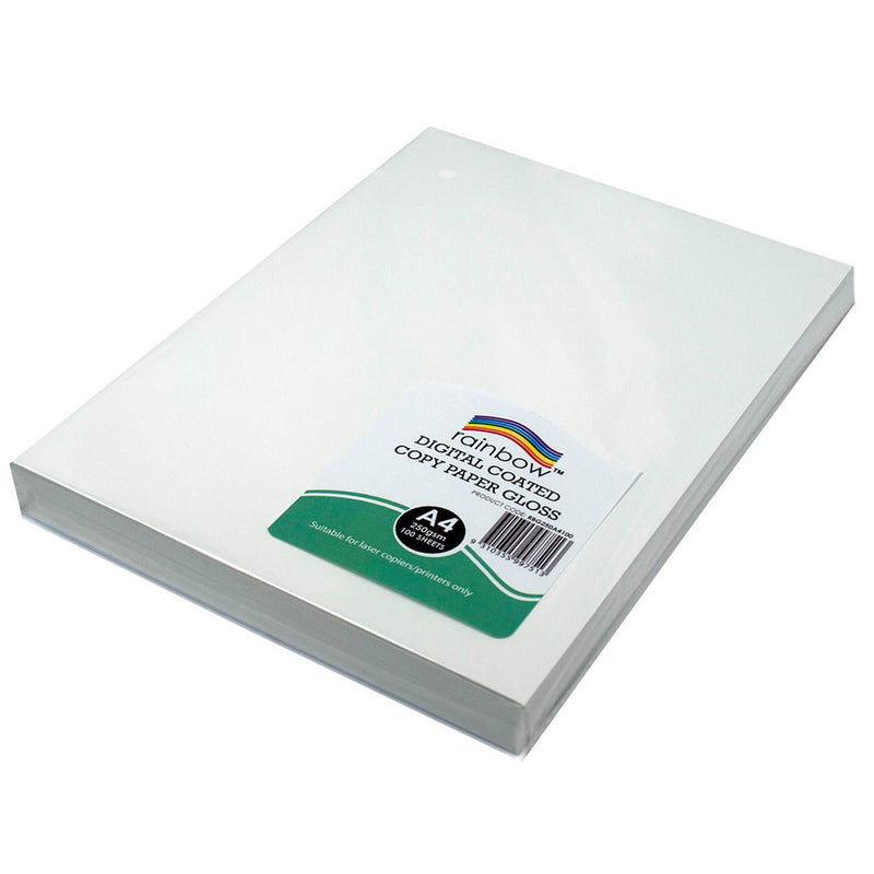 Rainbow 250GSM Gloss Digital Copy Paper 100pk (vit)