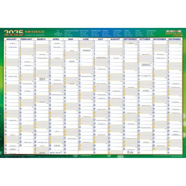 Collins Laminated Recycled 2025 Planner (500x700mm)