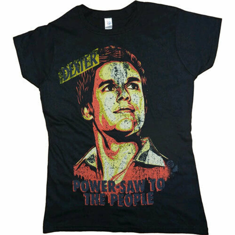 Dexter Power-Saw schwarzes weibliches T-Shirt