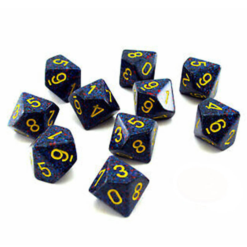 Chessex D10 Polyeder 10-teiliges gesprenkeltes Set