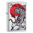 Zippo Brushed Chrome Tiger Sun Lighter