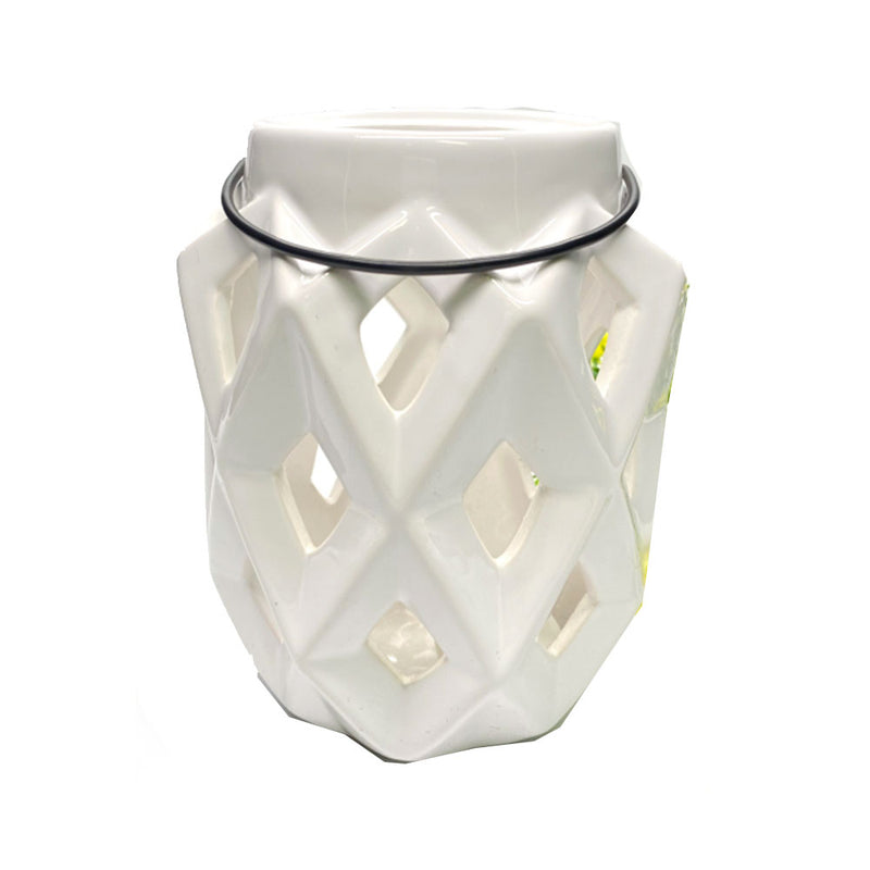  Elegante Kerzenlaterne aus Keramik (14x14x19cm)