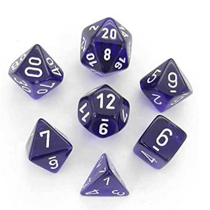 D7 Die Set Dice Translucent Poly (7 Würfel)
