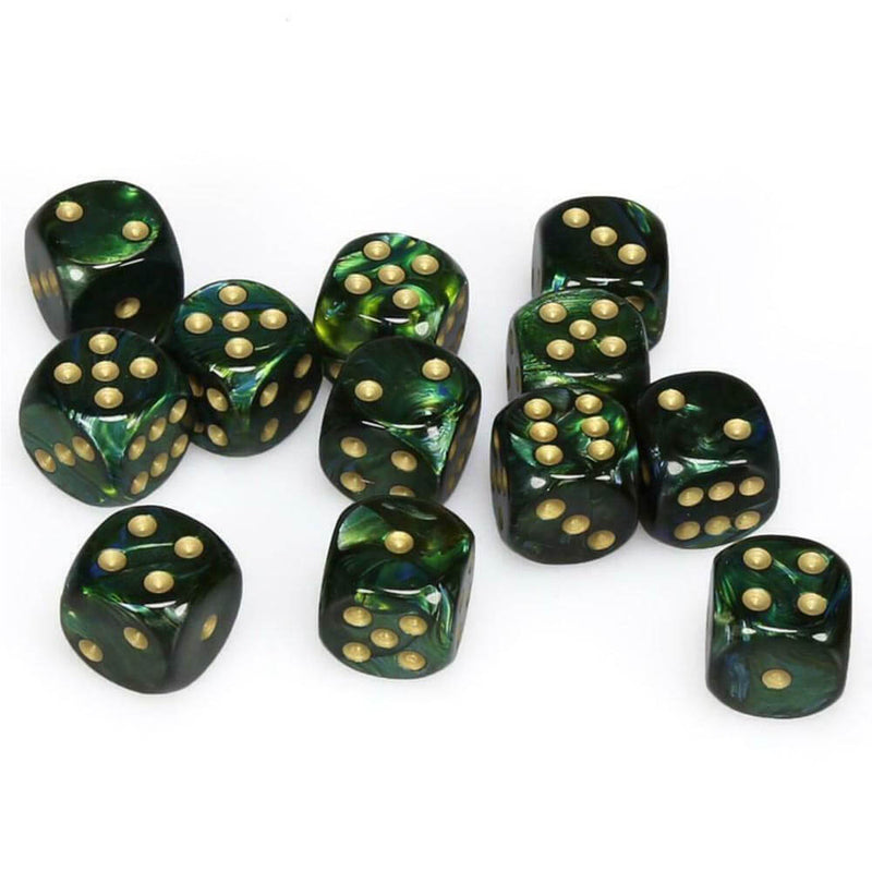 D6 DICE SCARAB 16 mm (12 noppaa)