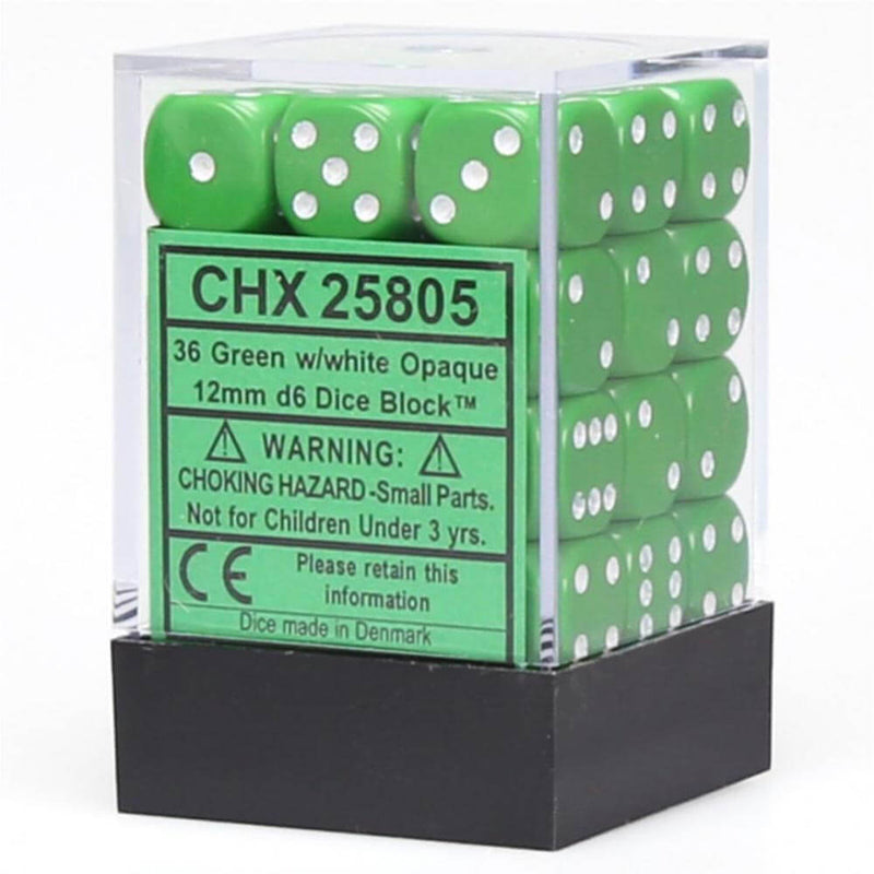 D6 -noppa läpinäkymätön 12 mm (36 noppaa)