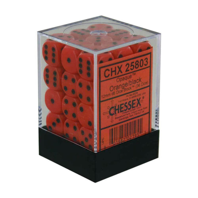 D6 -noppa läpinäkymätön 12 mm (36 noppaa)