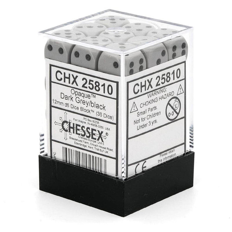 D6 -noppa läpinäkymätön 12 mm (36 noppaa)