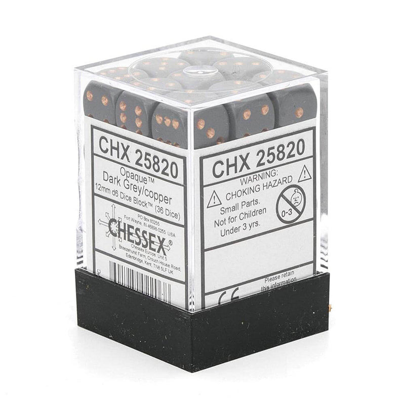 D6 -noppa läpinäkymätön 12 mm (36 noppaa)