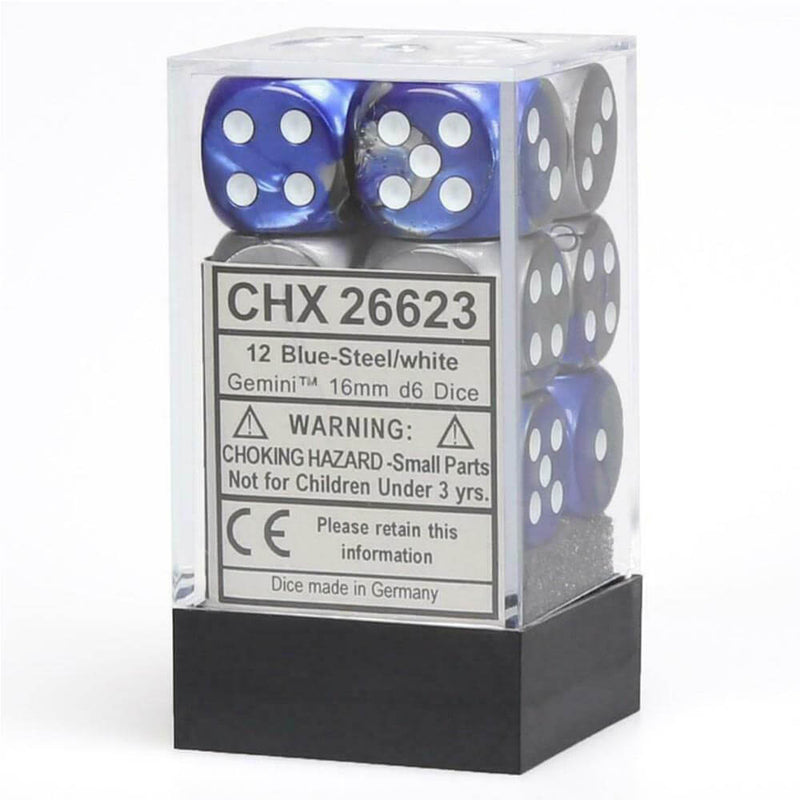 D6 Dice Gemini 16 mm (12 noppaa)