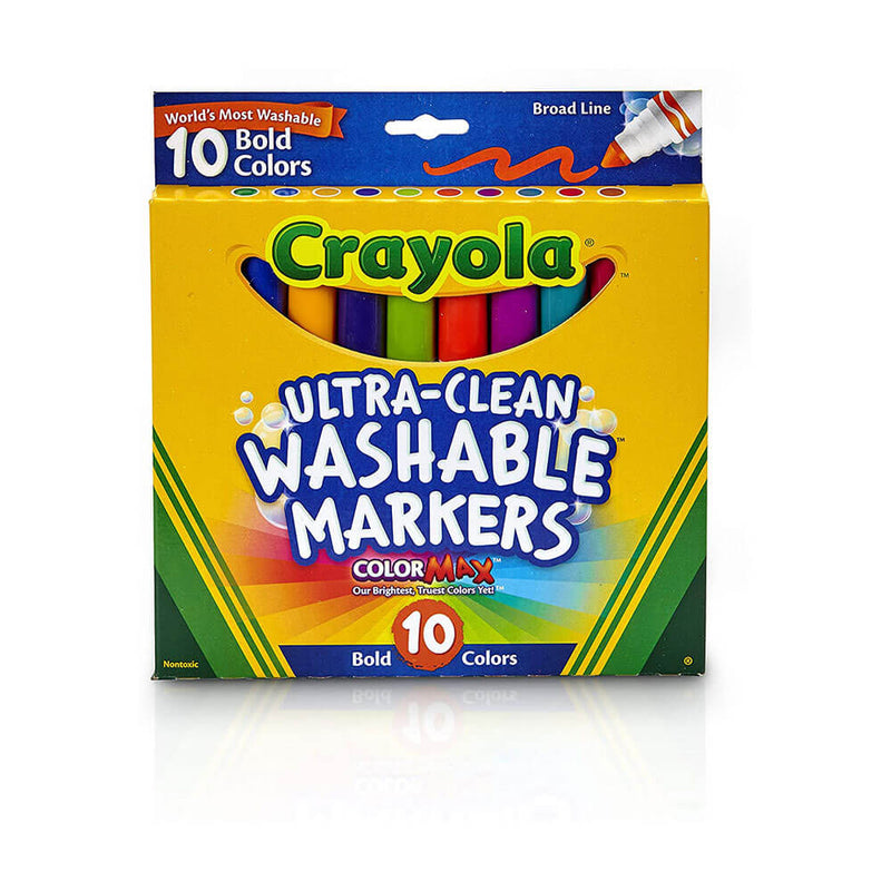 Crayola pestävä leveämerkki 10pk
