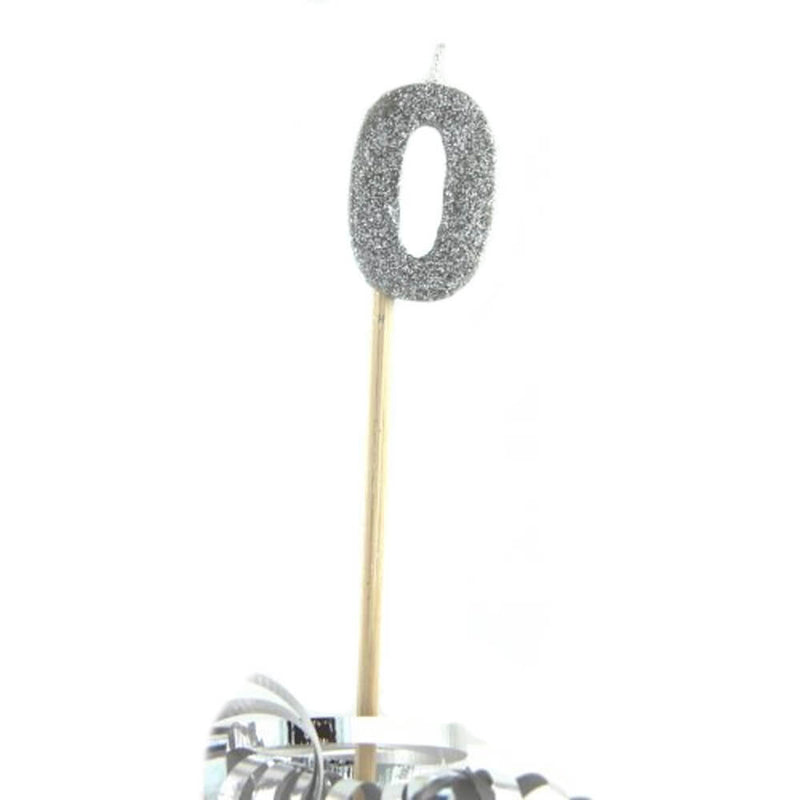 Alpen Glitter Langstabkerze (Silber)