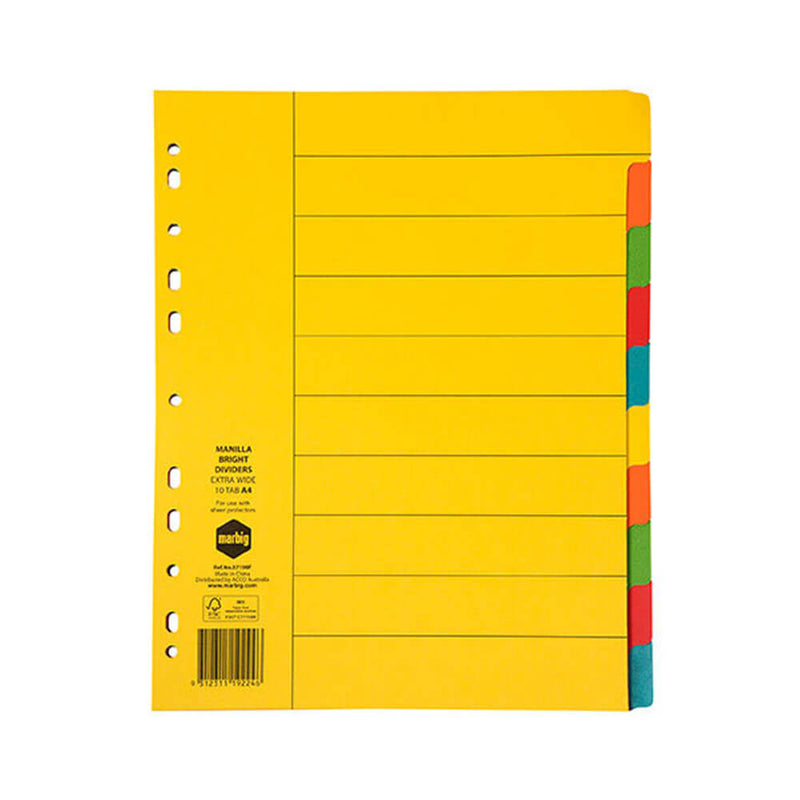 Marbig Manilla Bright extra breite Trennblätter (A4)