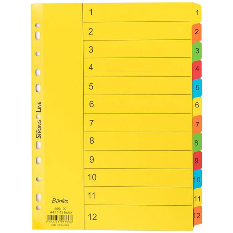 Bantex Manilla Bright Divider A4 (Coloured)