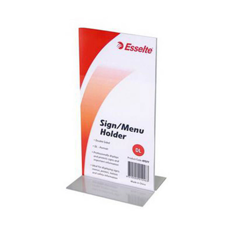 Esselte Doppelseitiger Hochformat-Schild oder Menühalter